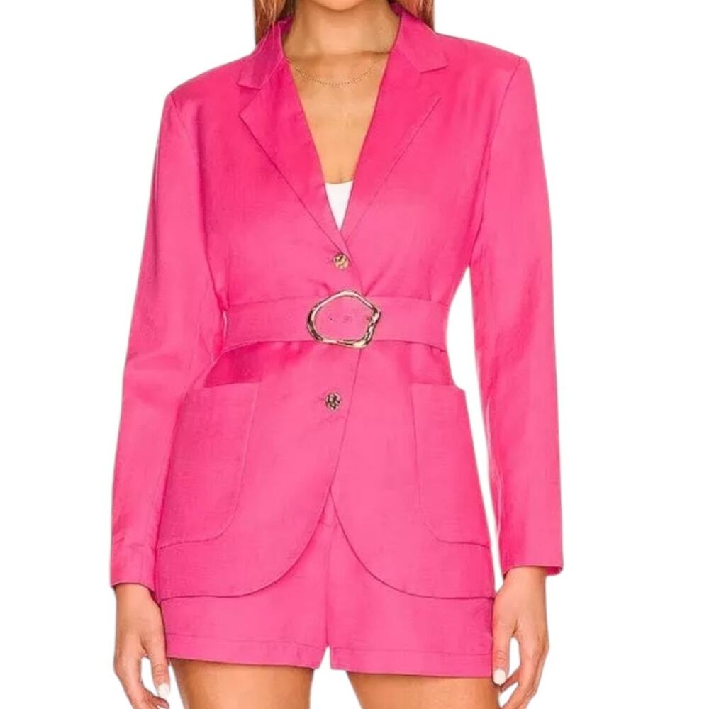 Amanda Uprichard Tucker Blazer Hot Pink Cerise Barbie Core Women's Small